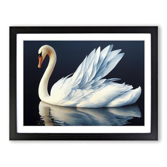 Fabulous Swan - Picture Frame Painting Rosdorf Park Size: 46cm H x 64cm W x 2cm D, Frame Colour: Black on Productcaster.