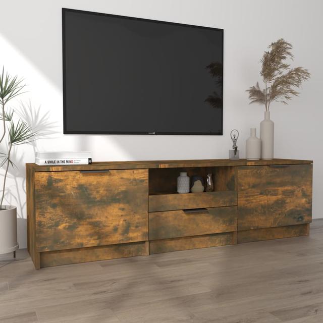 Jeeva TV Cabinet 140x35x40 cm Engineered Wood 17 Stories Colour: Smoked Oak on Productcaster.