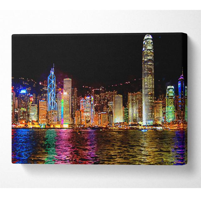 A Symphony Of Lights Hong Kong - Wrapped Canvas Art Prints Latitude Run Size: 35.6cm H x 50.8cm W x 10cm D on Productcaster.