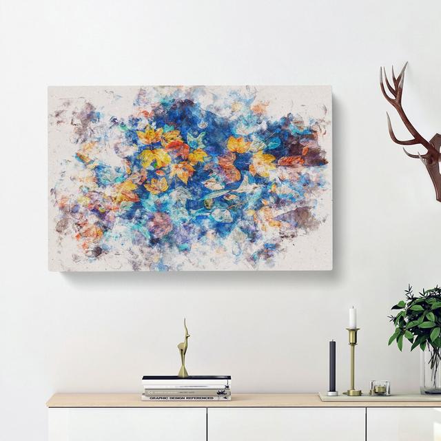 Multi Coloured Autumn Leaves - Wrapped Canvas Graphic Art Print East Urban Home Size: 50cm H x 76cm W x 3cm D on Productcaster.