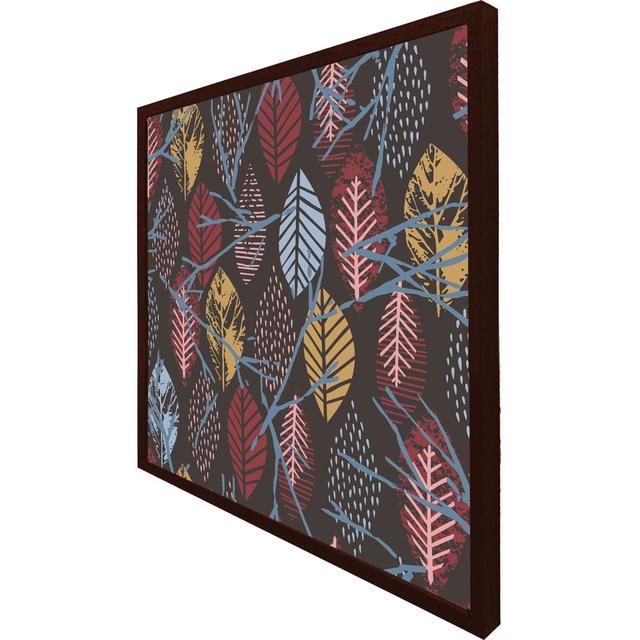 Abdoulmalik Prints Of Autumn Leaves - Print Pergo Classics Size: 76cm H x 76cm W x 4cm D, Frame Colour: Brown Framed on Productcaster.