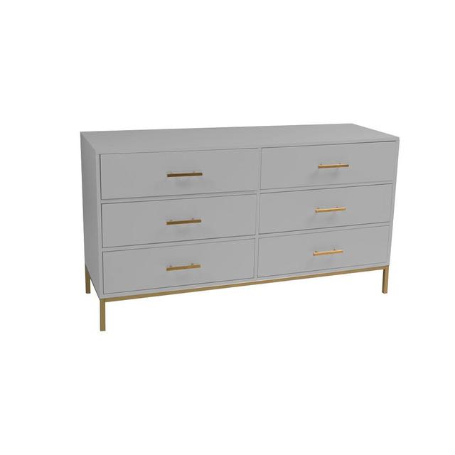 Agna White Chest Of Drawers - 6 Drawer Fairmont Park Colour: Grey on Productcaster.