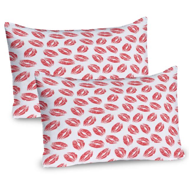 2 Woman Lipstick Microfiber Sham (Set of 2) East Urban Home on Productcaster.