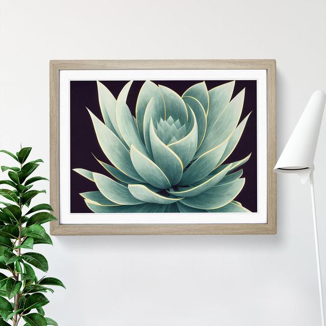 Riveting Succulent Plant - Picture Frame Painting 17 Stories Size: 25cm H x 34cm W x 2cm D, Frame Colour: Oak on Productcaster.