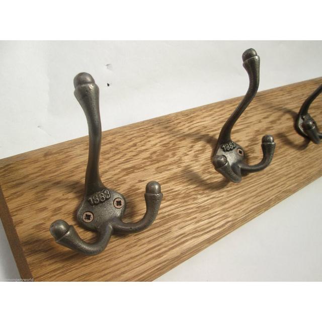 Solid Wood 5 - Hook Wall Mounted Coat Rack Ironmongery World on Productcaster.