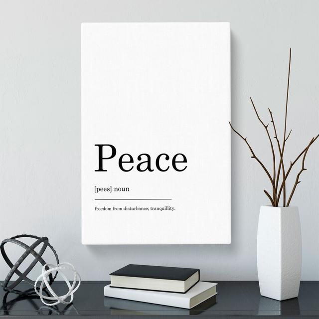 Definition Of Peace Typography East Urban Home Size: 50cm H x 35cm W x 3cm D on Productcaster.