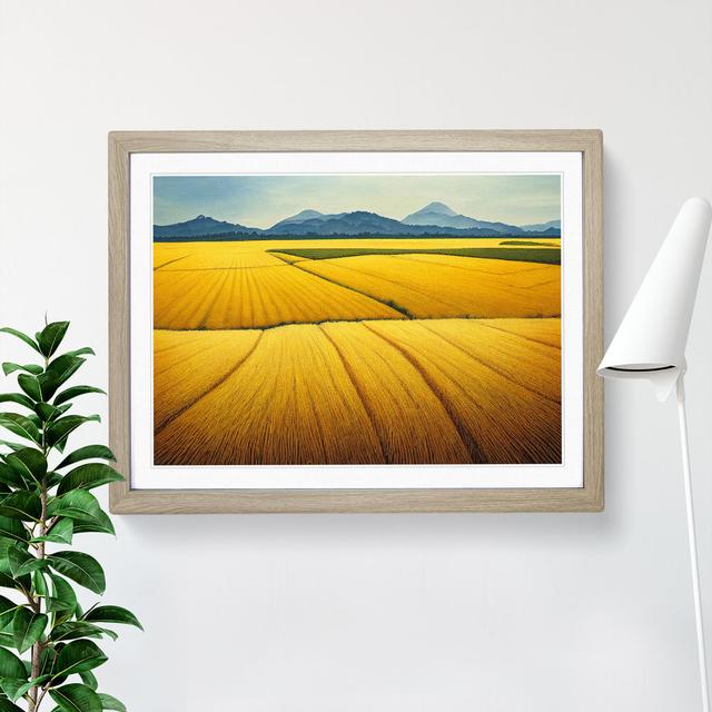 Magnificent Wheat Field - Picture Frame Painting 17 Stories Frame Colour: Oak, Size: 34cm H x 46cm W x 2cm D on Productcaster.