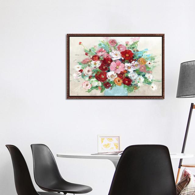 Confetti Flowers by Sally Swatland - Gallery-Wrapped Canvas Giclée on Canvas Lark Manor Format: Classic Wood Framed, Size: 66.04cm H x 101.6cm W x 3.8 on Productcaster.