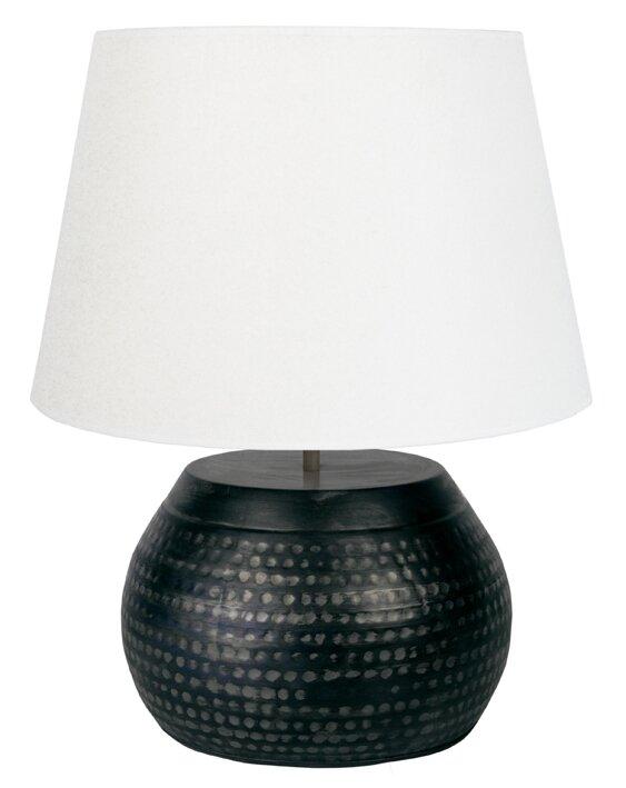 Payzley Metal Table Lamp World Menagerie Base Colour: Black, Shade Colour: White on Productcaster.