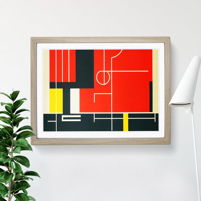 Bauhaus Art Abstract Ivy Bronx Frame Colour: Oak, Size: 46cm H x 64cm W x 2cm D on Productcaster.