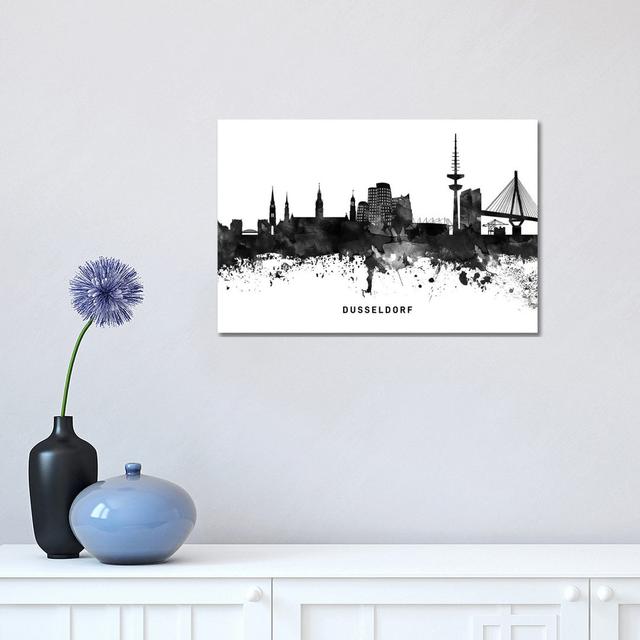 Dusseldorf Skyline Black & White - Wrapped Canvas Graphic Art Happy Larry Size: 30.48cm H x 45.72cm W x 1.91cm D on Productcaster.