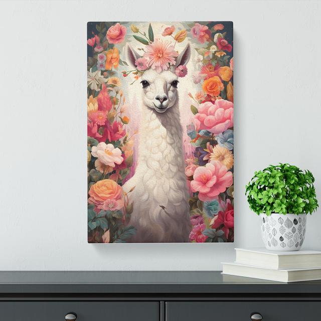 Llama Romanticism No.3 - Wrapped Canvas Print Latitude Vive Size: 76cm H x 50cm W x 3cm D on Productcaster.