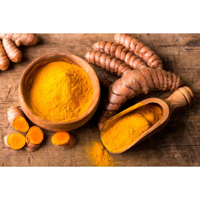 Turmeric Powder - Wrapped Canvas Photograph Brambly Cottage Size: 20cm H x 30cm W x 3.8cm D on Productcaster.