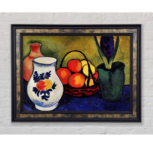 August Macke White Jug With Flowers And Fruits - Single Picture Frame Art Prints Bright Star Size: 29.7cm H x 42cm W x 8cm D on Productcaster.