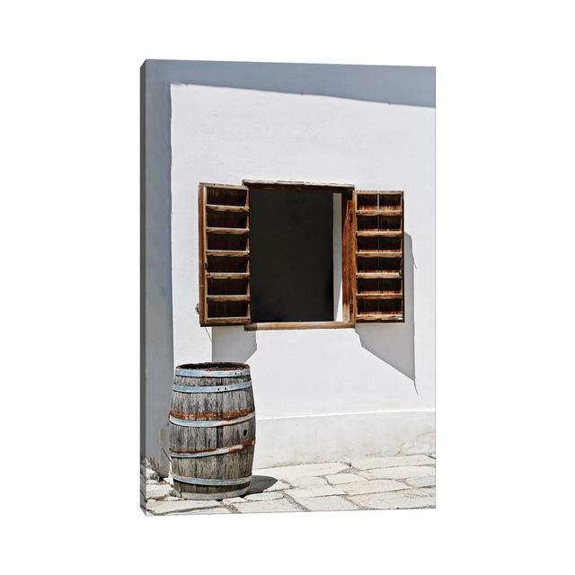 Window With Barrel by Susan Vizvary - Gallery-Wrapped Canvas Giclée on Canvas Ebern Designs Size: 66.04cm H x 45.72cm W x 3.81cm D, Format: Canvas on Productcaster.