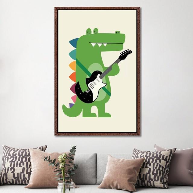 Croco Rock by Andy Westface - Print on Canvas Harriet Bee Size: 152.4cm H x 101.6cm W x 3.81cm D, Format: Classic Brown Wood Framed Canvas on Productcaster.