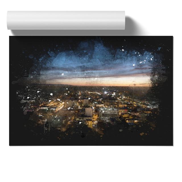 Los Angeles Skyline - Unframed Painting East Urban Home Size: 59cm H x 84cm W x 0.1cm D on Productcaster.