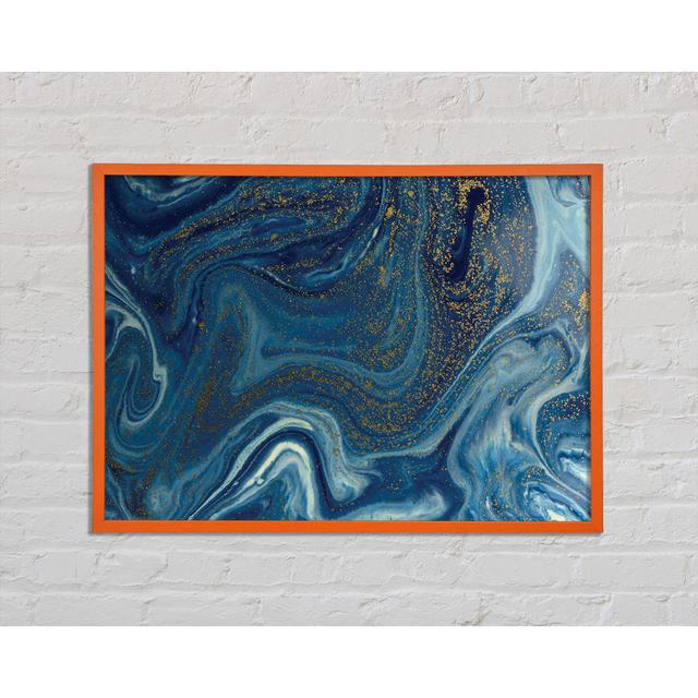 Blue Glitter Flow - Single Picture Frame Art Prints Canora Grey Size: 21cm H x 29.7cm W on Productcaster.