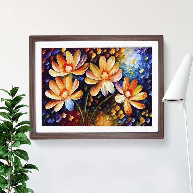 Mixed Flowers - Picture Frame Painting Marlow Home Co. Size: 25cm H x 34cm W, Frame Colour: Walnut Framed on Productcaster.