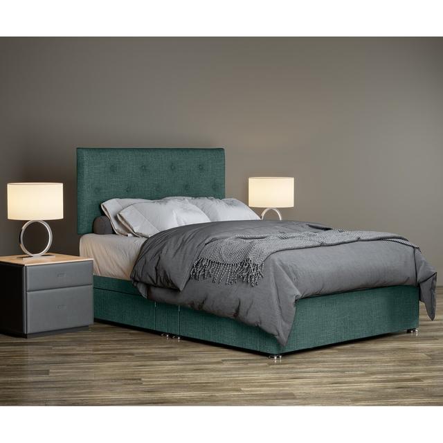 Taliesin Divan Bed Base 17 Stories Colour: Duck Egg, Size: Double (4'6) on Productcaster.