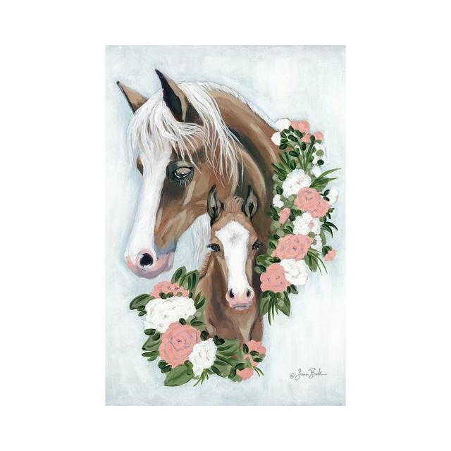 Floral Ponies von Sara Baker - Galerie-verpackte Leinwand Giclée auf Leinwand Lark Manor Format: Leinen, Größe: 66,04 cm H x 45,72 cm B x 3,81 cm T on Productcaster.