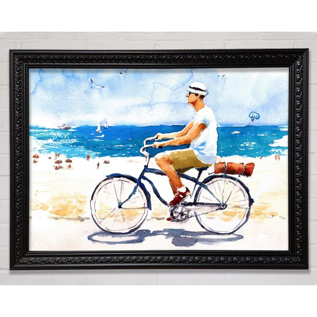 Cycling In Paradise Framed Print Highland Dunes Format: Black Framed Wood, Size: 21cm H x 29.7cm W x 3cm D on Productcaster.