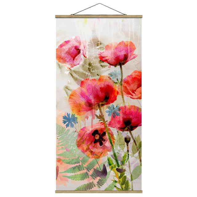 Stoffbild Flowers Poppy Rosalind Wheeler Maße: 100 cm H x 50 cm B x 0,3 cm T on Productcaster.