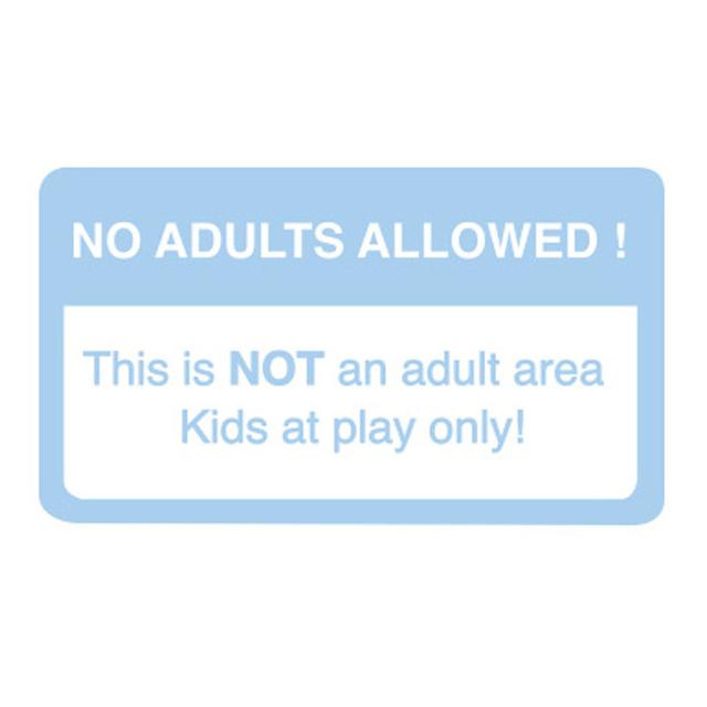 No Adults Allowed This Is Not an Adult Area Kids at Play Only Wall Sticker Happy Larry Size: Large, Colour: Light Blue on Productcaster.