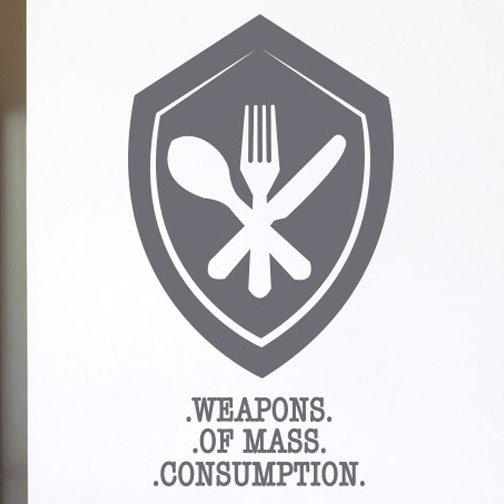 Weapons of Mass Consumption Wall Sticker East Urban Home Size: Medium, Colour: Grey on Productcaster.