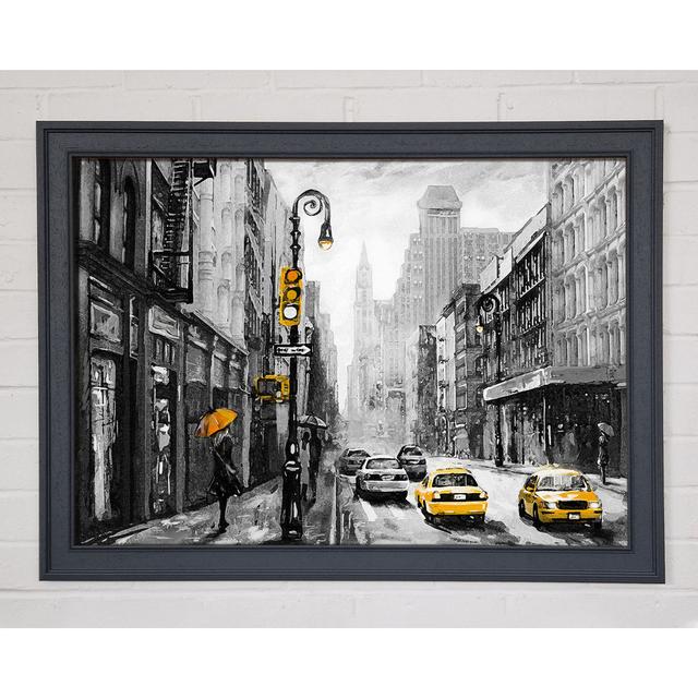 Gelbe Taxis in den Straßen von NYC - Einzelne Bilderrahmen Kunstdrucke Ophelia & Co. Größe: 42 cm H x 59,7 cm B x 1,5 cm T on Productcaster.