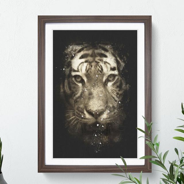 Tiger Vol.5 Paint Splash - Picture Frame Graphic Art East Urban Home Frame Option: Walnut, Size: 48cm H x 36cm W x 2cm D on Productcaster.