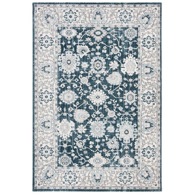 Warsaw Hooked Blue/Cream Rug Bloomsbury Market Rug Size: Rectangle 90 x 150cm on Productcaster.