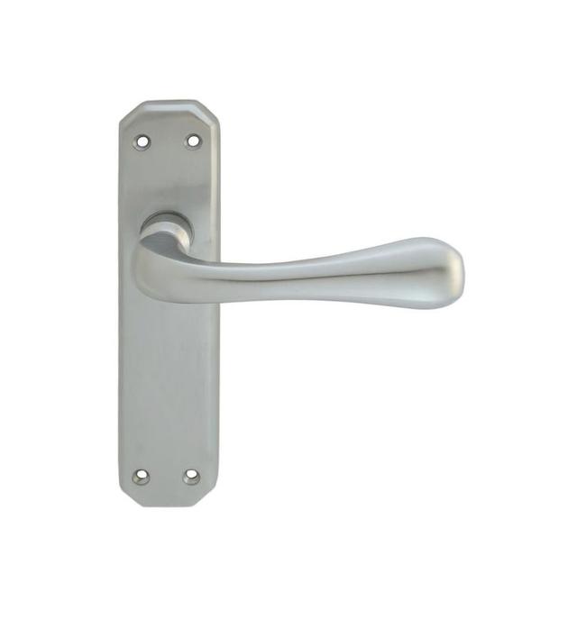 Eden Latch Door Handle Carlisle Brass Finish: Satin Chrome on Productcaster.