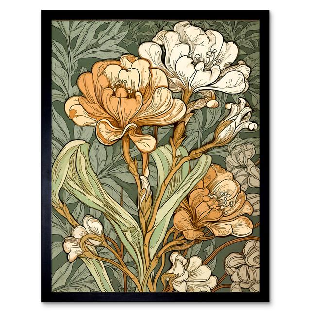 Cushenilt White And Yellow Freesia Flower Blooms - Single Picture Frame Art Prints Marlow Home Co. on Productcaster.