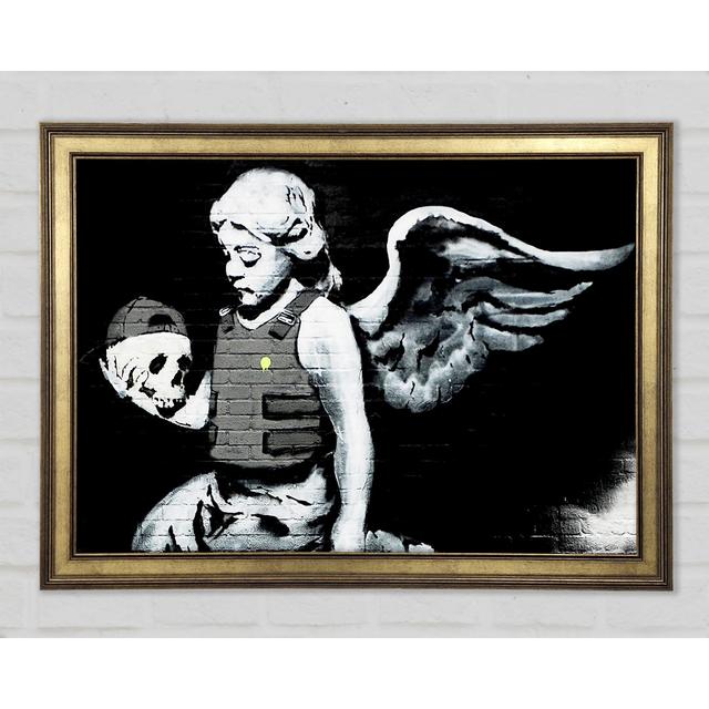 Angel Skull Framed Print Happy Larry Size: 42cm H x 59.7cm W x 1.5cm D on Productcaster.