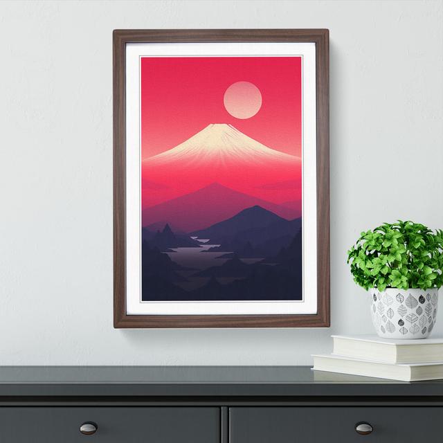 Mount Fuji Minimalism - Single Picture Frame Print on Wood Alpen Home Frame Colour: Walnut, Size: 34cm H x 25cm W x 2cm D on Productcaster.