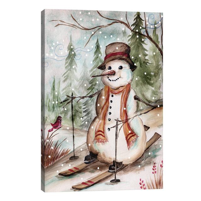 'Country Snowman IV' Graphic Art Print on Canvas The Seasonal Aisle Size: 66.04cm H x 45.72cm W x 3.81cm D on Productcaster.