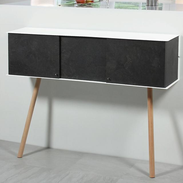 Vejtsberg 100cm Console Table Isabelline Colour (Table Top): Oak/White, Table Base Colour: Black on Productcaster.