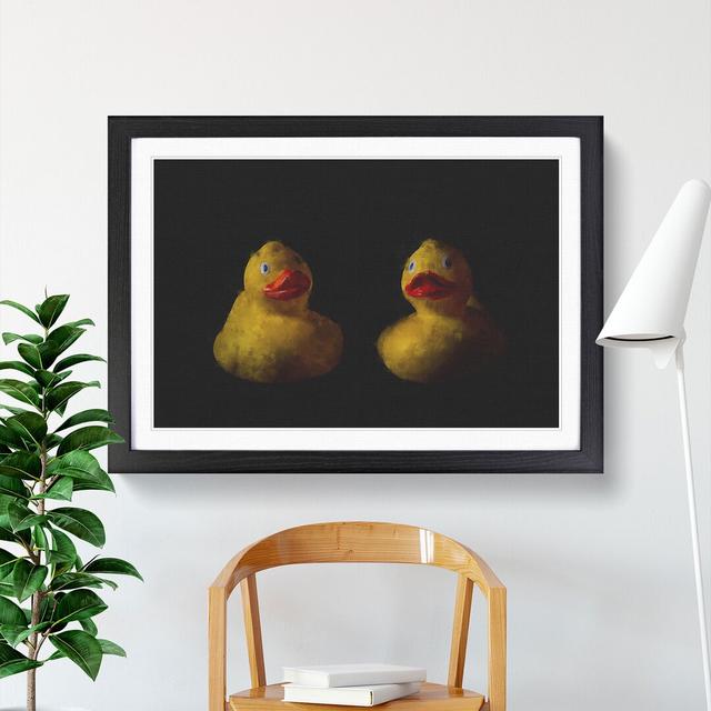 Yellow Rubber Ducks - Picture Frame Graphic Art East Urban Home Frame Option: Black Framed, Size: 27cm H x 36cm W x 2cm D on Productcaster.