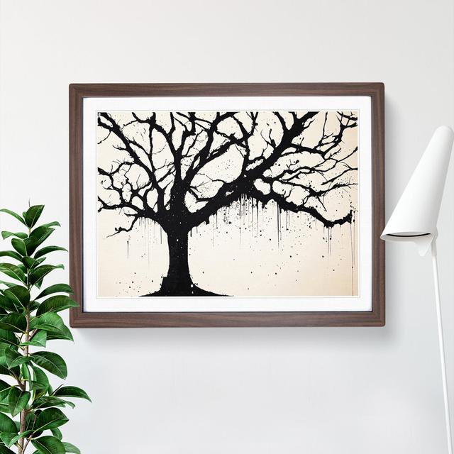 Ethereal Tree Abstract - Picture Frame Painting Marlow Home Co. Size: 46cm H x 64cm W x 2cm D, Frame Colour: Walnut on Productcaster.