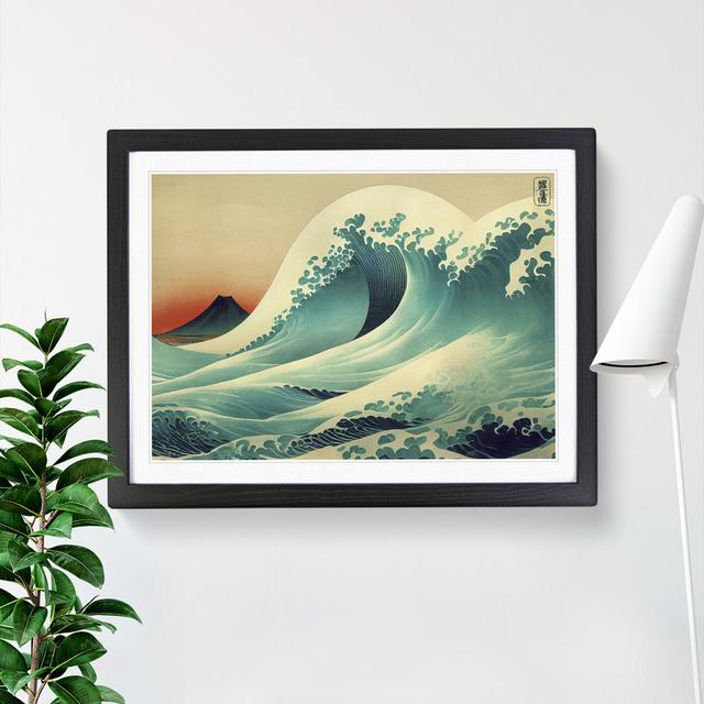 Japanese Wave By Mountains Vol.1 House of Hampton Frame Colour: Black Framed, Size: 46cm H x 64cm W x 2cm D on Productcaster.