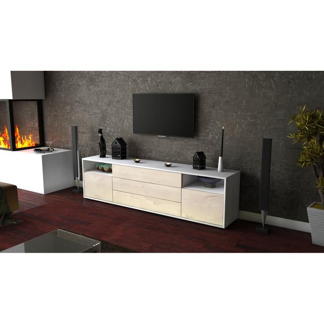 Devoe TV Stand for TVs up to 78" Ebern Designs Colour: Cedar / Matte White on Productcaster.