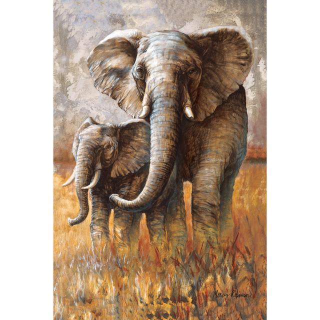 Elephants - Wrapped Canvas Painting Latitude Vive Size: 76cm H x 51cm W x 3.8cm D on Productcaster.