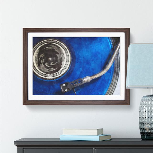 Blue Vinyl Record Painting - Single Picture Frame Print on MDF East Urban Home Size: 45cm H x 33cm W x 2cm D, Format: Walnut on Productcaster.