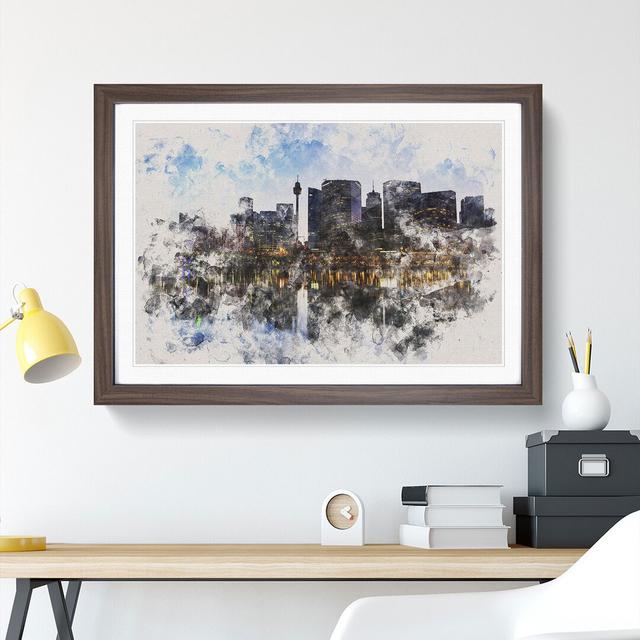 Sydney Skyline Vol.1 - Picture Frame Painting East Urban Home Frame Option: Walnut Framed, Size: 36cm H x 48cm W x 2cm D on Productcaster.