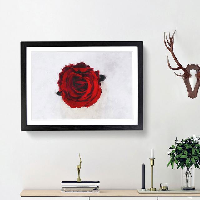 Red Rose in Bloom - Picture Frame Painting Print East Urban Home Frame Option: Black Framed, Size: 33cm H x 45cm W x 2cm D on Productcaster.