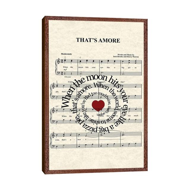 That's Amore - Print Rosalind Wheeler Size: 101.6cm H x 66.04cm W x 3.81cm D, Format: Classic Brown Wood Framed on Productcaster.