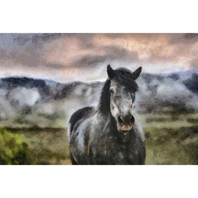 Painted Gray Horse - Wrapped Canvas Art Prints Brambly Cottage Size: 51cm H x 76cm W x 3.8cm D on Productcaster.