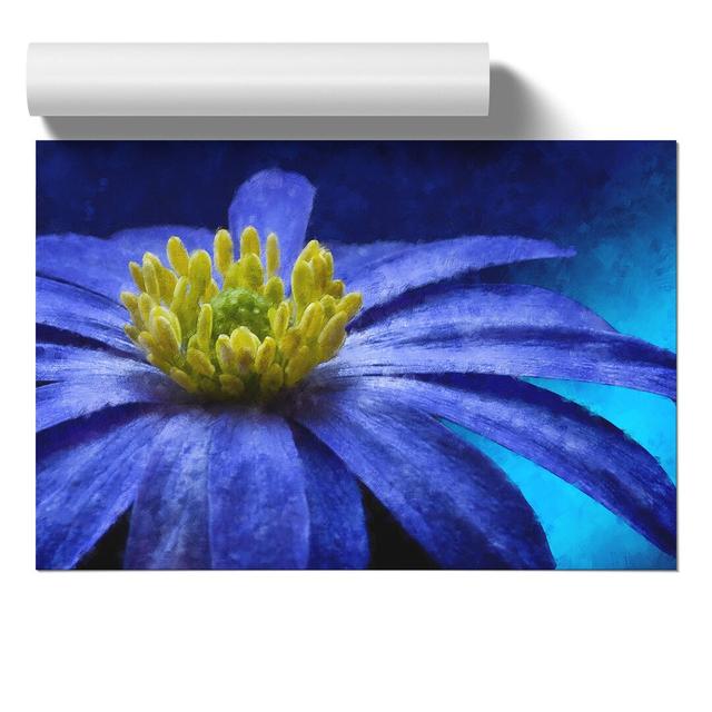 Blue Flower - No Frame Painting East Urban Home Size: 42cm H x 59cm W x 0.1cm D on Productcaster.