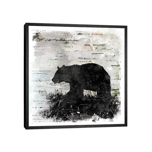 Birch Bark Bear by Carol Robinson - Painting on Canvas Union Rustic Size: 45.72cm H x 45.72cm W x 3.81cm D, Format: Black Framed on Productcaster.